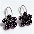 Midnight Bloom Pearl Floral Hoop Earrings