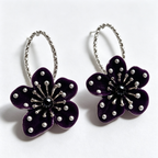 Midnight Bloom Pearl Floral Hoop Earrings