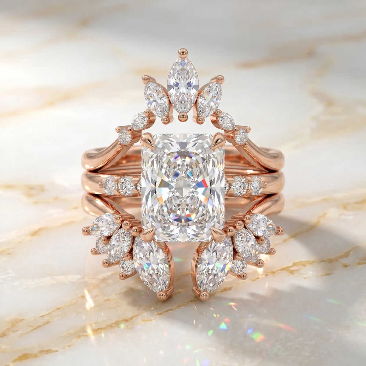 csandiva™ 3-Carat VVS1 Moissanite Ring Suite - Travel-Safe Brilliance & Elegant Heirloom Alternative | Claim 90% OFF Today🔥