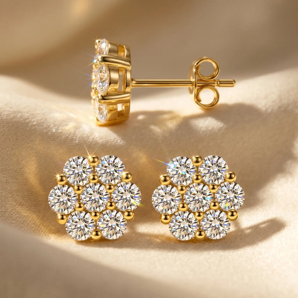 csandiva™ The Timeless Bloom Moissanite Studs - Zero Anxiety Elegance & Radiant Heirloom Alternative | Last Day 90% OFF🔥