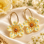 Sunshine Blossom Flower Hoop Earrings