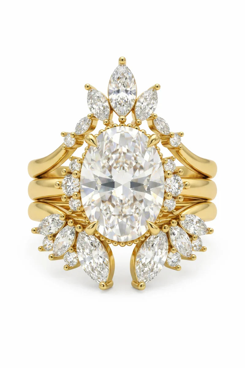 csandiva™ 3-Carat VVS1 Moissanite Ring Suite - Travel-Safe Brilliance & Elegant Heirloom Alternative | Claim 90% OFF Today🔥