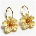 Sunshine Blossom Flower Hoop Earrings