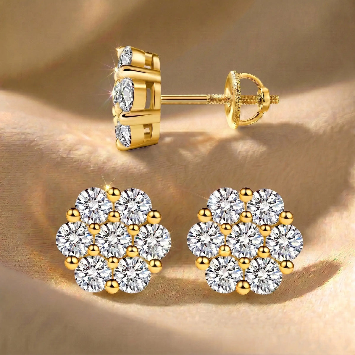 csandiva™ The Timeless Bloom Moissanite Studs - Zero Anxiety Elegance & Radiant Heirloom Alternative | Last Day 90% OFF🔥