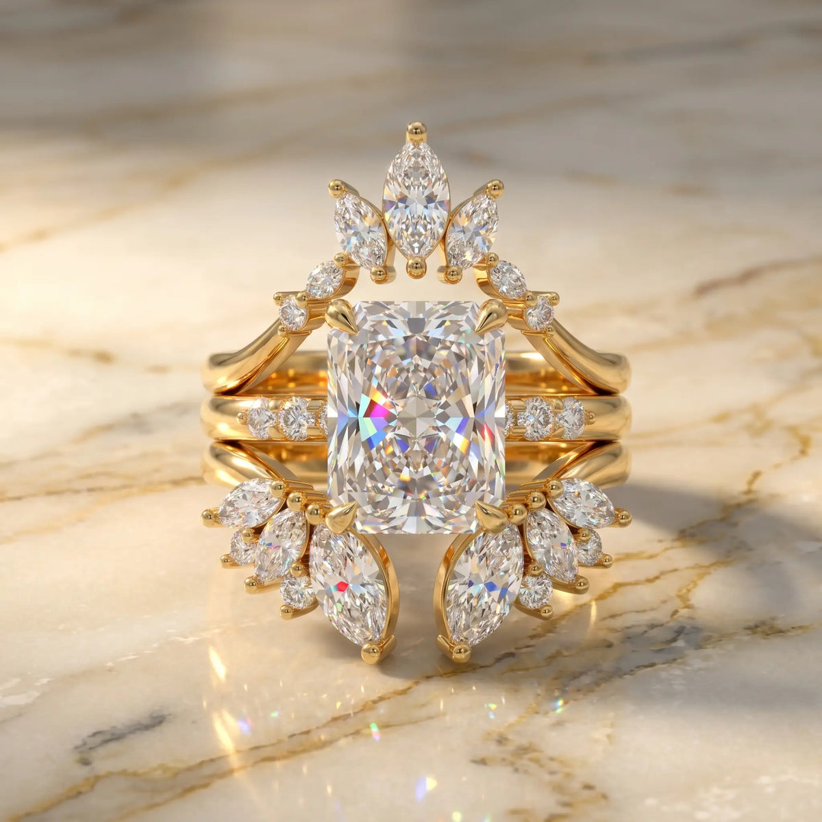 csandiva™ 3-Carat VVS1 Moissanite Ring Suite - Travel-Safe Brilliance & Elegant Heirloom Alternative | Claim 90% OFF Today🔥