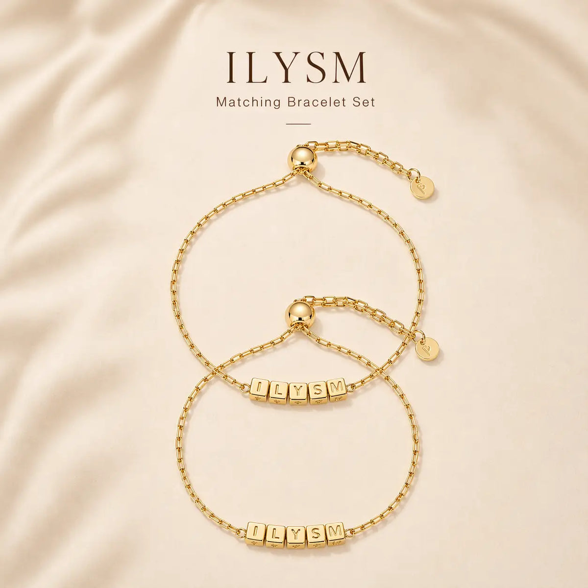 Csandiva 14K Gold "Eternal Bond" Matching Bracelet Set (2-Piece) | Today Only 90% OFF🔥