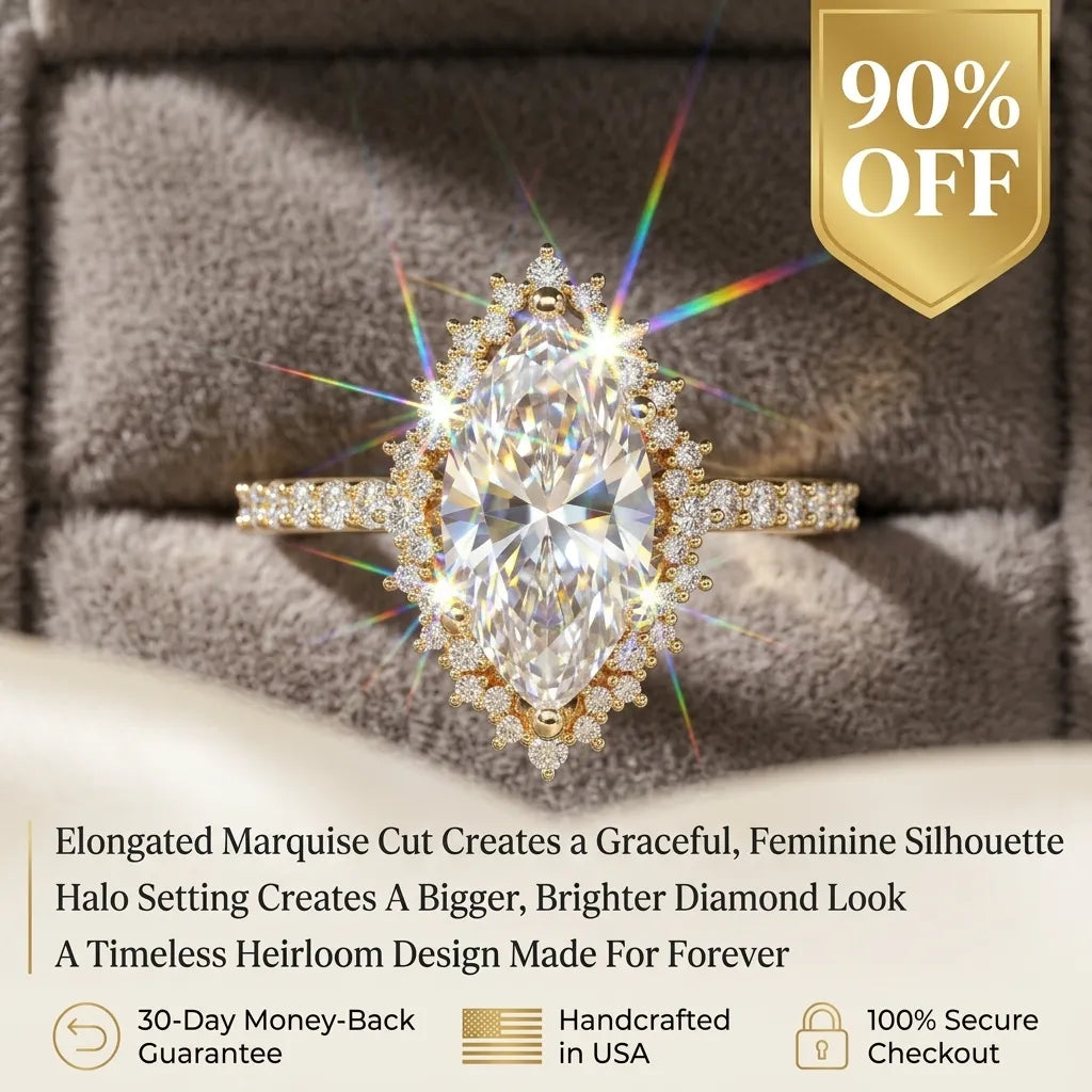 The Marquise Halo Ring Romantic Brilliance Designed For Your Forever Moment -Last Day Sale-90% OFF🔥