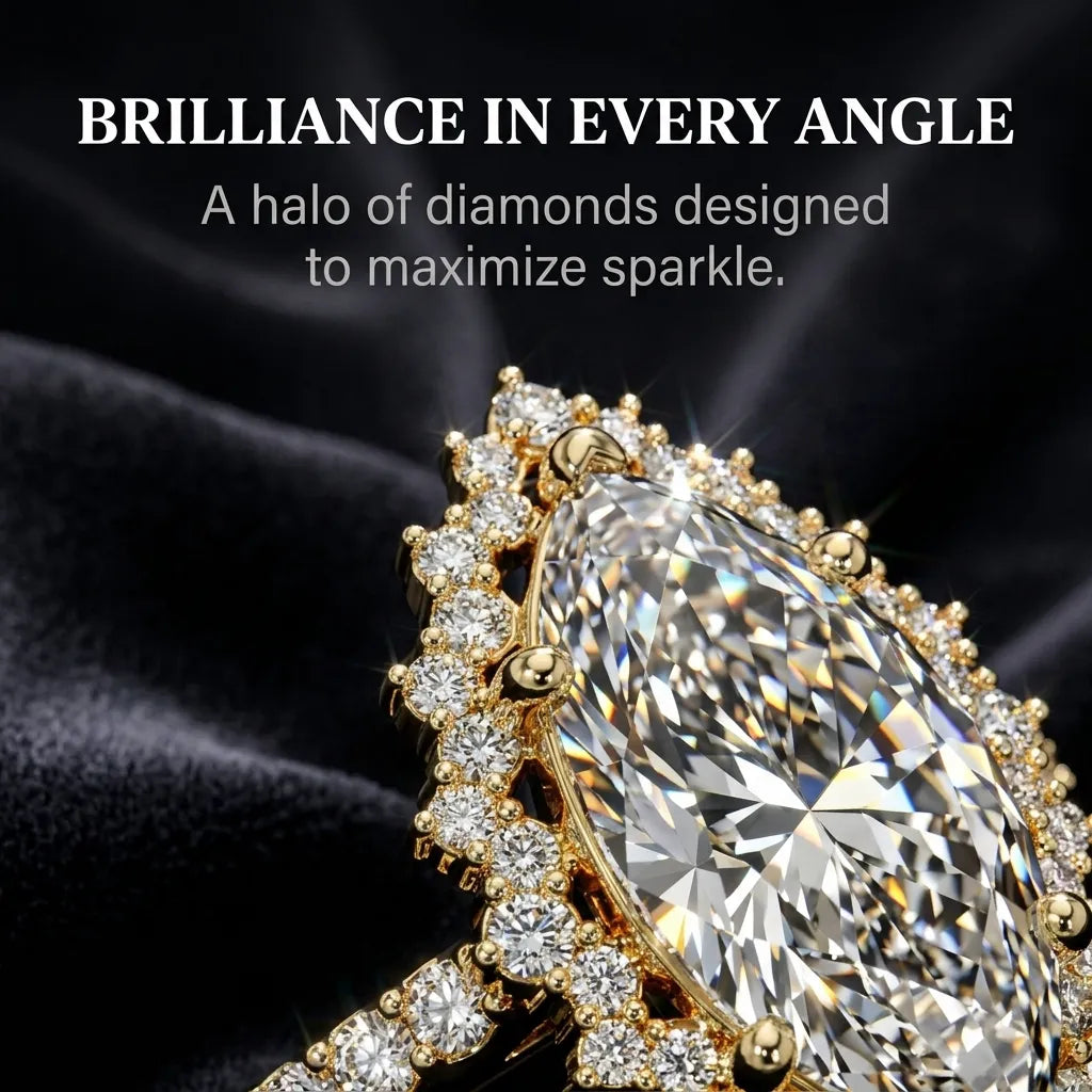 The Marquise Halo Ring Romantic Brilliance Designed For Your Forever Moment -Last Day Sale-90% OFF🔥